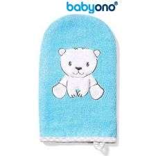 Baby Ono - Luva de bambu para lavagem de bebé urso