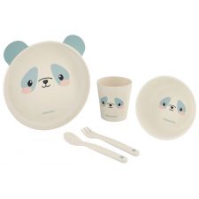 Conjunto refeição bamboo Kikka Boo Panda Azul