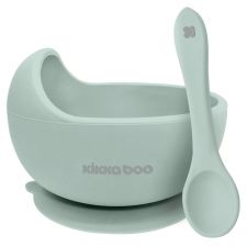 Tigela de silicone com ventosa e colher Kikka Boo Yummy Menta