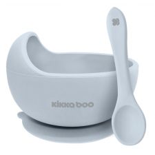 Tigela de silicone com ventosa e colher Kikka Boo Yummy Azul