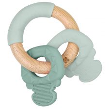 Mordedor de silicone e madeira Kikka Boo Keys Menta