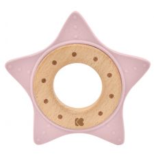 Mordedor de silicone e madeira Kikka Boo Star Rosa