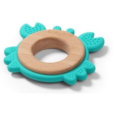 Mordedor de madeira e silicone Baby Ono Crab Menta